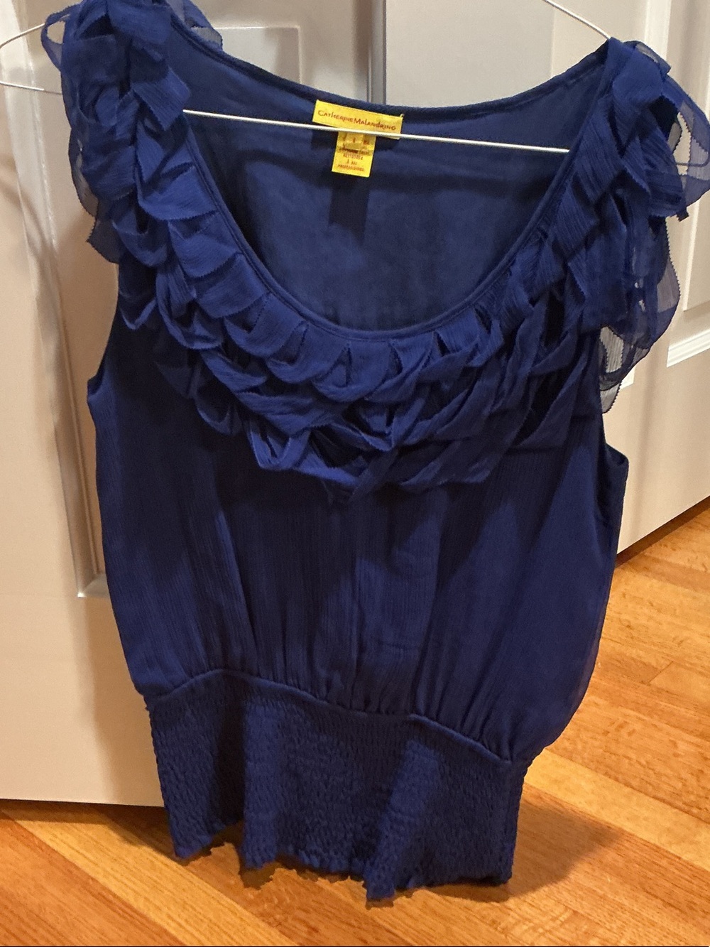 Catherine Malandrino Royal Blue Ruffled Sleeveless Tank